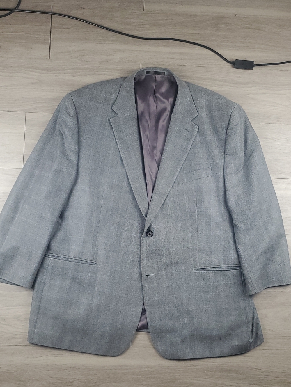 Lauren Ralph Lauren Gray Silk Wool Sport Coat Blazer 48R Single Breast 2 Button